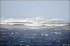 Vagues déferlante sur l'isthme de Miquelon Langlade (Photo Béatrice Quédinet Sirder)